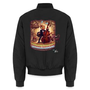 Ameise MALÚ Kontrabass Bass Jazz Band Pop Art - Unisex Bomberjacke - Schwarz - Hinten - AI Model Male 185 light (185cm)
