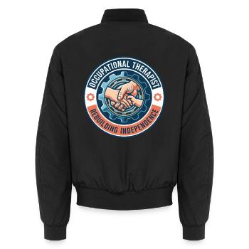 Geschenk des Ergotherapeuten, der Hände wiederaufbaut, Geschenk - Unisex Bomberjacke - Schwarz - Hinten - AI Model Male 185 light (185cm)