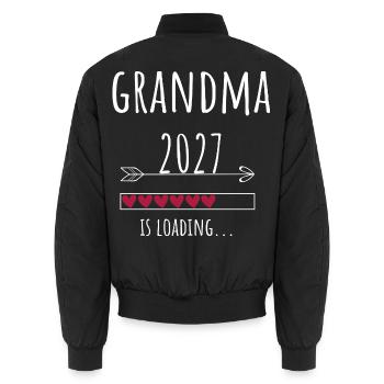 Grandma to be 2027 – Schwangerschaft Verkünden - Unisex Bomberjacke - Schwarz - Hinten - AI Model Male 185 light (185cm)