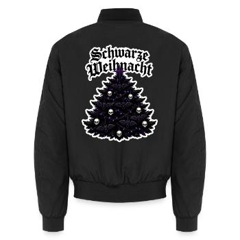 Schwarze Weihnacht Gothic Tannenbaum Fledermaus - Unisex Bomberjacke - Schwarz - Hinten - AI Model Male 185 light (185cm)