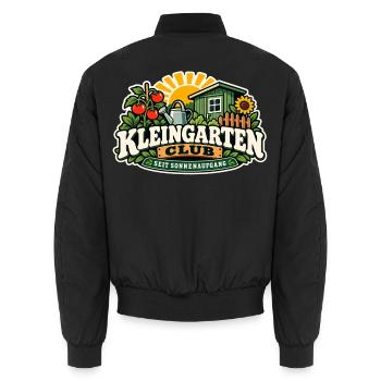 Kleingarten Club Sonnenaufgang - Unisex Bomberjacke - Schwarz - Hinten - AI Model Male 185 light (185cm)