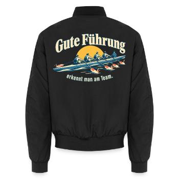 Gute Führung Teamgeschenk für Chefin oder Chef - Unisex Bomberjacke - Schwarz - Hinten - AI Model Male 185 light (185cm)