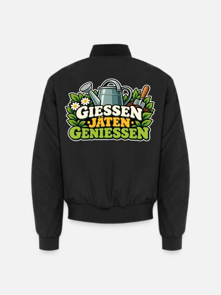 Gießen Jäten Genießen Gartenfreude - Unisex Bomberjacke - Schwarz
