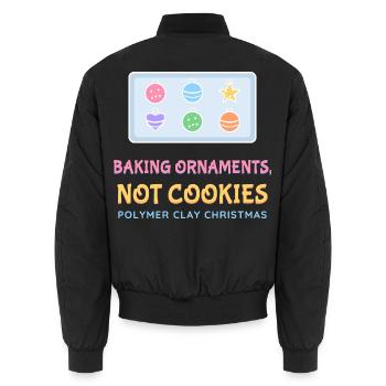 Ornamente backen, keine Kekse Polymer-Ton - Unisex Bomberjacke - Schwarz - Hinten - AI Model Male 185 light (185cm)