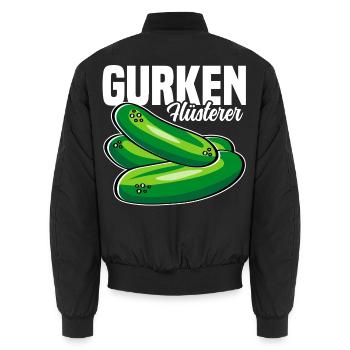 Gurken Flüsterer - Unisex Bomberjacke - Schwarz - Hinten - AI Model Male 185 light (185cm)