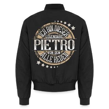 Pietro - Unisex Bomberjacke - Schwarz - Hinten - AI Model Male 185 light (185cm)
