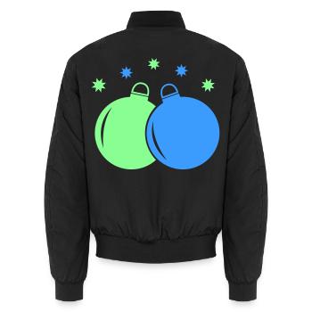 Neon-Weihnachtskugeln Duo - Unisex Bomberjacke - Schwarz - Hinten - AI Model Male 185 light (185cm)