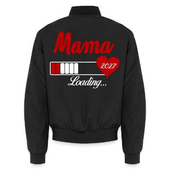Mama Loading 2027 Herz - Unisex Bomberjacke - Schwarz - Hinten - AI Model Male 185 light (185cm)