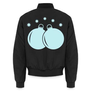 Pastellkugeln Weihnachtsornament - Unisex Bomberjacke - Schwarz - Hinten - AI Model Male 185 light (185cm)
