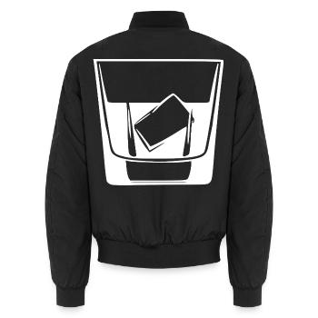Whiskey Glas Geschenk Barkeeper Kellner  - Unisex Bomberjacke - Schwarz - Hinten - AI Model Male 185 light (185cm)