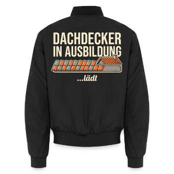 Dachdecker In Ausbildung Azubi Lehrling Handwerk - Unisex Bomberjacke - Schwarz - Hinten - AI Model Male 185 light (185cm)