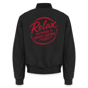 Relax Nothing Control - Unisex Bomberjacke - Schwarz - Hinten - AI Model Male 185 light (185cm)