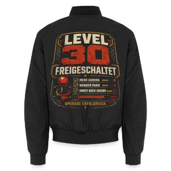 30 Geburtstag Level 30 Gaming Geschenk Humor - Unisex Bomberjacke - Schwarz - Hinten - AI Model Male 185 light (185cm)