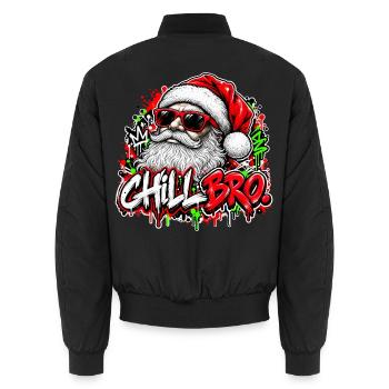  Chill Bro Entspannter Weihnachtsmann Mit - Unisex Bomberjacke - Schwarz - Hinten - AI Model Male 185 light (185cm)