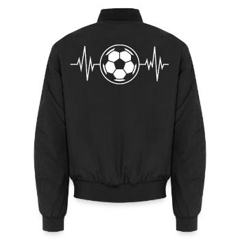 Fußball Herzschlag Herzschlag Herzschlag - Unisex Bomberjacke - Schwarz - Hinten - AI Model Male 185 light (185cm)