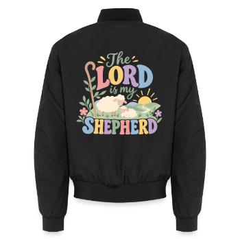 Der Herr ist mein Hirte - Unisex Bomberjacke - Schwarz - Hinten - AI Model Male 185 light (185cm)