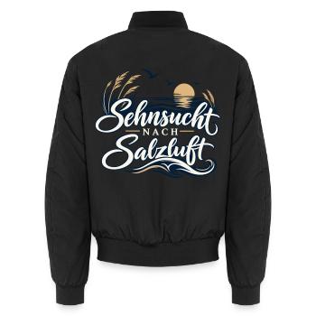 Sehnsucht nach Salzluft - Unisex Bomberjacke - Schwarz - Hinten - AI Model Male 185 light (185cm)