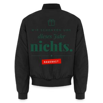 Wir schenken uns nichts Ragebait Weihnachten Paar - Unisex Bomberjacke - Schwarz - Hinten - AI Model Male 185 light (185cm)