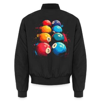Lustiges Billard - Unisex Bomberjacke - Schwarz - Hinten - AI Model Male 185 light (185cm)