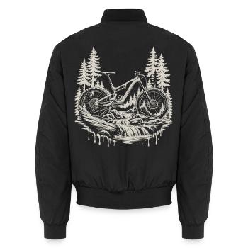 Mountainbike MTB Enduro Trail Geschenk - Unisex Bomberjacke - Schwarz - Hinten - AI Model Male 185 light (185cm)