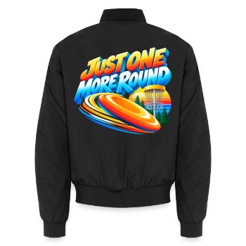 Noch Eine Runde Disc Golf Motiv - Unisex Bomberjacke - Schwarz - Hinten - AI Model Male 185 light (185cm)