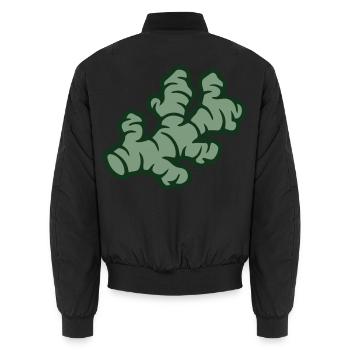 Ingwer Wurzel Grafik - Unisex Bomberjacke - Schwarz - Hinten - AI Model Male 185 light (185cm)