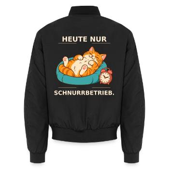 Heute Nur Schnurrbetrieb Katze - Unisex Bomberjacke - Schwarz - Hinten - AI Model Male 185 light (185cm)