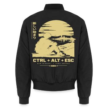 Neuanfang am Horizont: CTRL ALT ESC - Unisex Bomberjacke - Schwarz - Hinten - AI Model Male 185 light (185cm)
