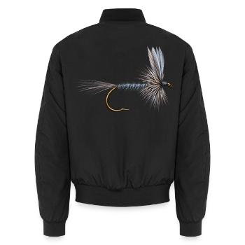 Blue Dun Streamer - Unisex Bomberjacke - Schwarz - Hinten - AI Model Male 185 light (185cm)