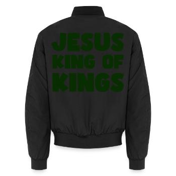 Jesus König der Könige - Unisex Bomberjacke - Schwarz - Hinten - AI Model Male 185 light (185cm)