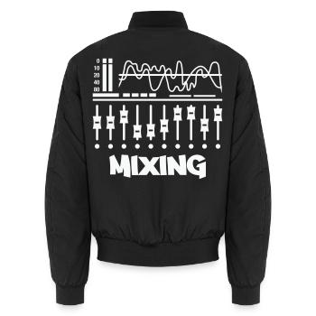 Mixing Studio Vibes - Unisex Bomberjacke - Schwarz - Hinten - AI Model Male 185 light (185cm)