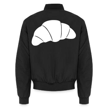 Weißes Croissant T-shirt Geschenkidee für Bäcker  - Unisex Bomberjacke - Schwarz - Hinten - AI Model Male 185 light (185cm)