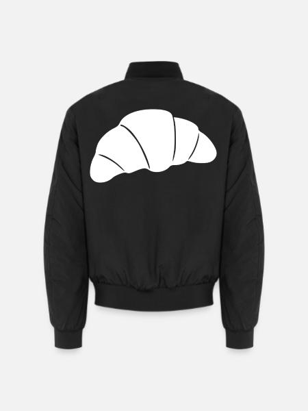 Weißes Croissant T-shirt Geschenkidee für Bäcker - Unisex Bomberjacke - Schwarz