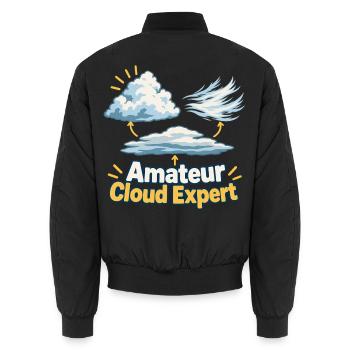 Amateur Cloud Expert  - Unisex Bomberjacke - Schwarz - Hinten - AI Model Male 185 light (185cm)