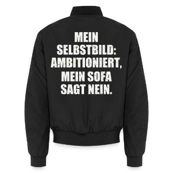 Ironischer Spruch Geschenkidee - Unisex Bomberjacke - Schwarz - Hinten - AI Model Male 185 light (185cm)
