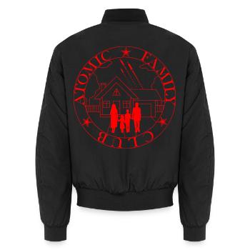 Familienheim-Emblem - Unisex Bomberjacke - Schwarz - Hinten - AI Model Male 185 light (185cm)