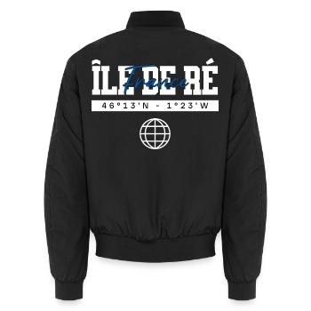 Île de Ré Frankreich Koordinaten Reise Souvenir - Unisex Bomberjacke - Schwarz - Hinten - AI Model Male 185 light (185cm)
