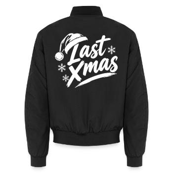 Last Xmas Mütze - Unisex Bomberjacke - Schwarz - Hinten - AI Model Male 185 light (185cm)