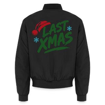 Last Xmas Brush Logo - Unisex Bomberjacke - Schwarz - Hinten - AI Model Male 185 light (185cm)