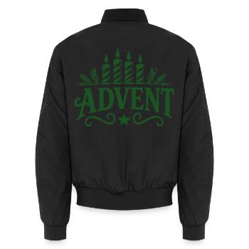 Advent Kerzen Zeit - Unisex Bomberjacke - Schwarz - Hinten - AI Model Male 185 light (185cm)