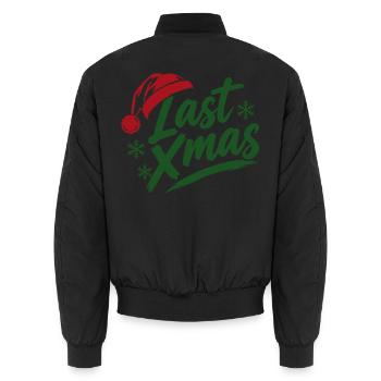 Last Xmas Mütze - Unisex Bomberjacke - Schwarz - Hinten - AI Model Male 185 light (185cm)