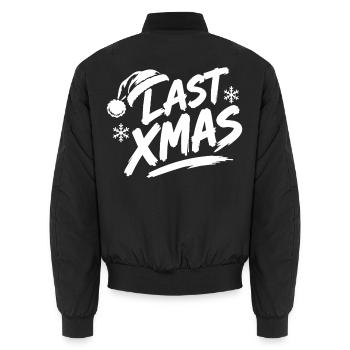 Last Xmas Mütze - Unisex Bomberjacke - Schwarz - Hinten - AI Model Male 185 light (185cm)