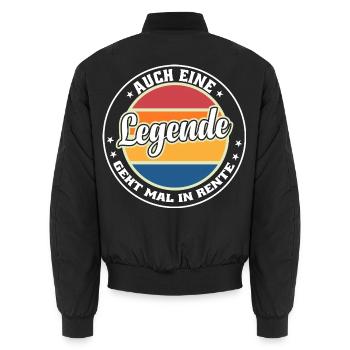Legende Rente - Unisex Bomberjacke - Schwarz - Hinten - AI Model Male 185 light (185cm)