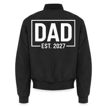Dad Est 2027 Vater Werden Und Neues Familienleben - Unisex Bomberjacke - Schwarz - Hinten - AI Model Male 185 light (185cm)