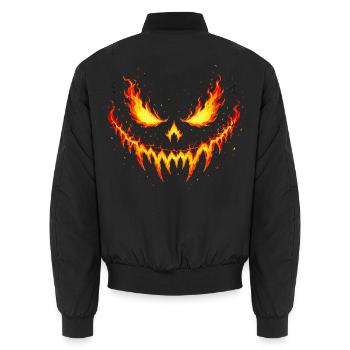 Inferno, Kürbisgrinsen, Horror, Geist, Halloween - Unisex Bomberjacke - Schwarz - Hinten - AI Model Male 185 light (185cm)