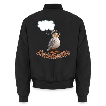 Schietwetter - Unisex Bomberjacke - Schwarz - Hinten - AI Model Male 185 light (185cm)