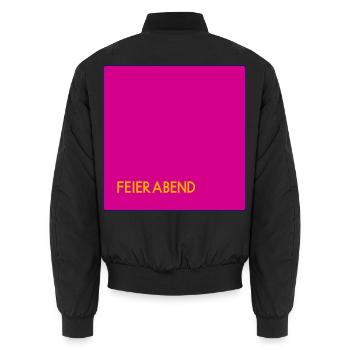 Feierabend - Unisex Bomberjacke - Schwarz - Hinten - AI Model Male 185 light (185cm)