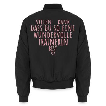 Beste Trainerin Herz Dankeschön Fußballtrainerin - Unisex Bomberjacke - Schwarz - Hinten - AI Model Male 185 light (185cm)