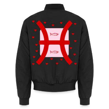 Geburtstag Fische, Februar März - Unisex Bomberjacke - Schwarz - Hinten - AI Model Male 185 light (185cm)