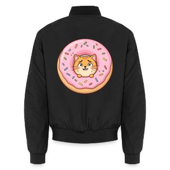 Kawaii Cat Donut Pop - Unisex Bomberjacke - Schwarz - Hinten - AI Model Male 185 light (185cm)
